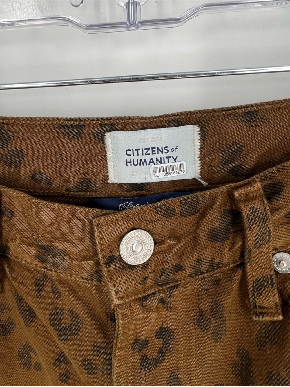 Citizens Of Humanity Miro Brown Leopard-Print Barrel Leg Designer Denim Jeans 28 - Picture 5 of 11